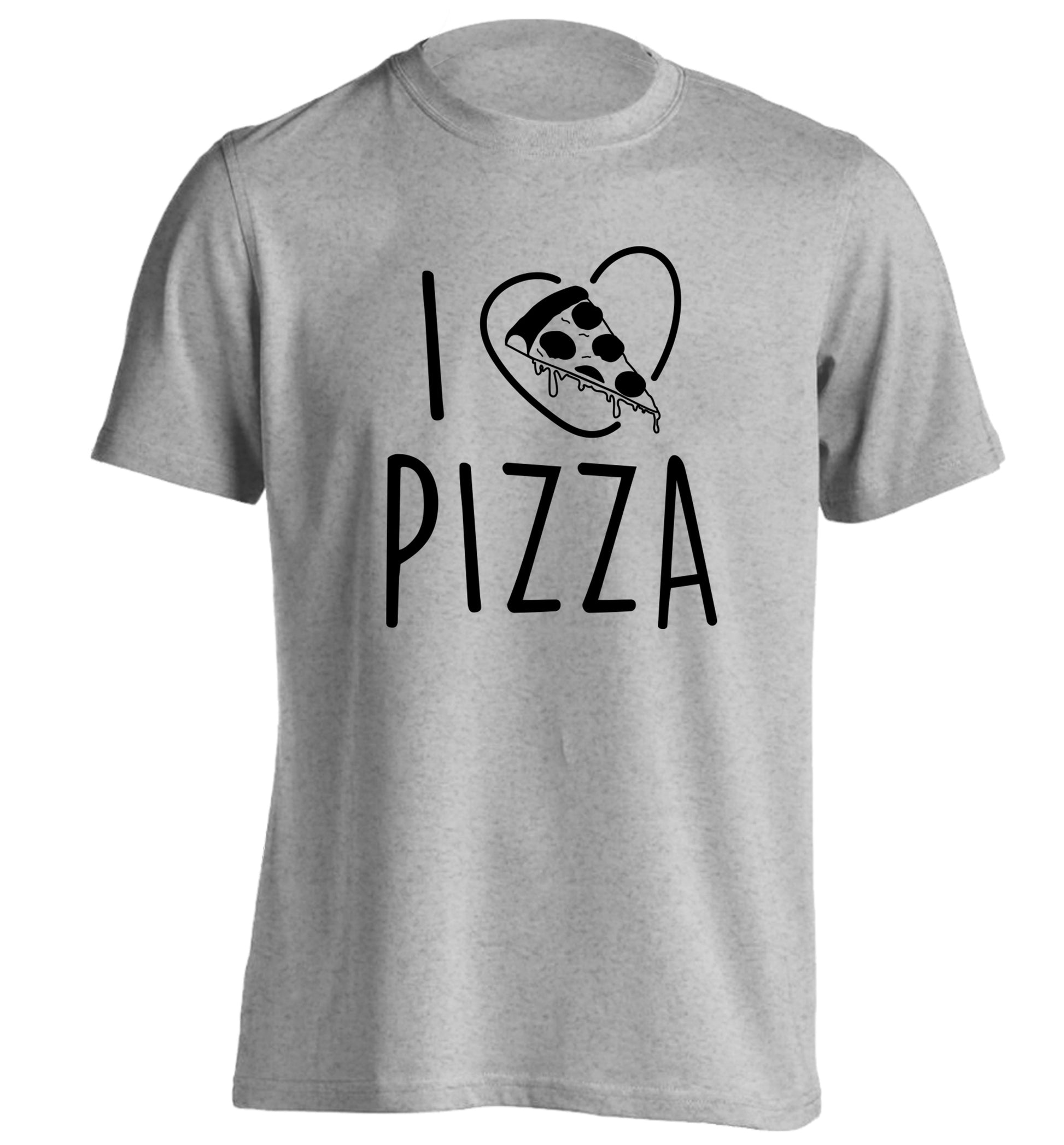 I Love Pizza adults unisex grey Tshirt 2XL
