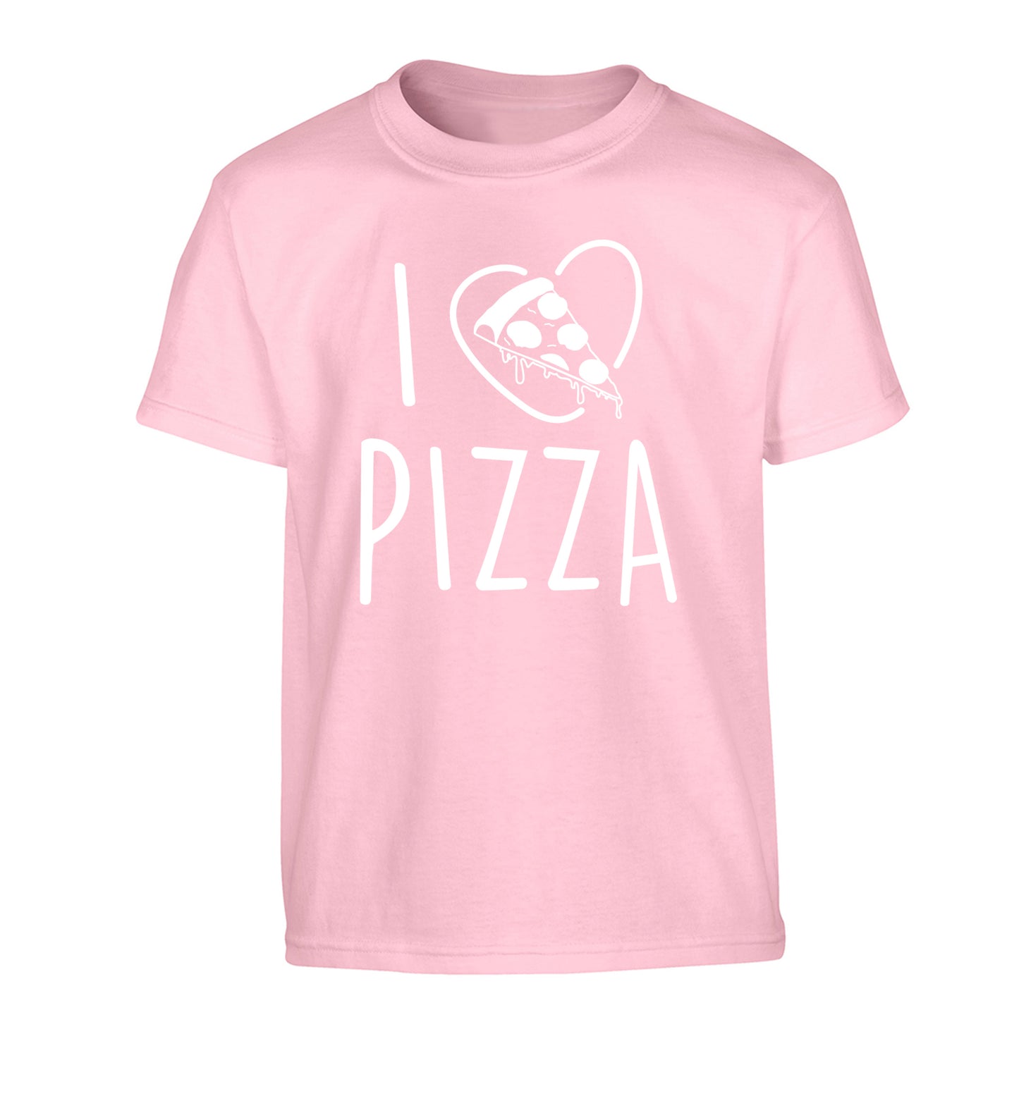 I Love Pizza Children's light pink Tshirt 12-13 Years