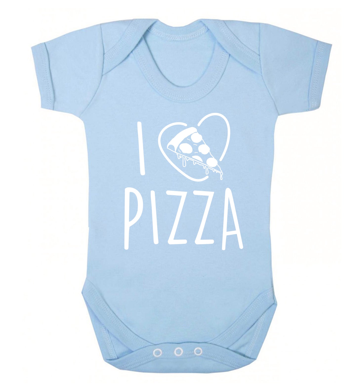 I Love Pizza Baby Vest pale blue 18-24 months