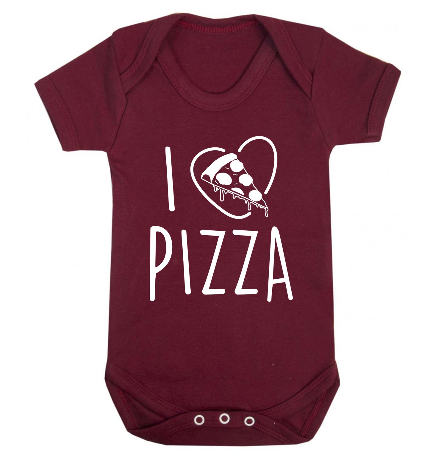 I Love Pizza Baby Vest maroon 18-24 months