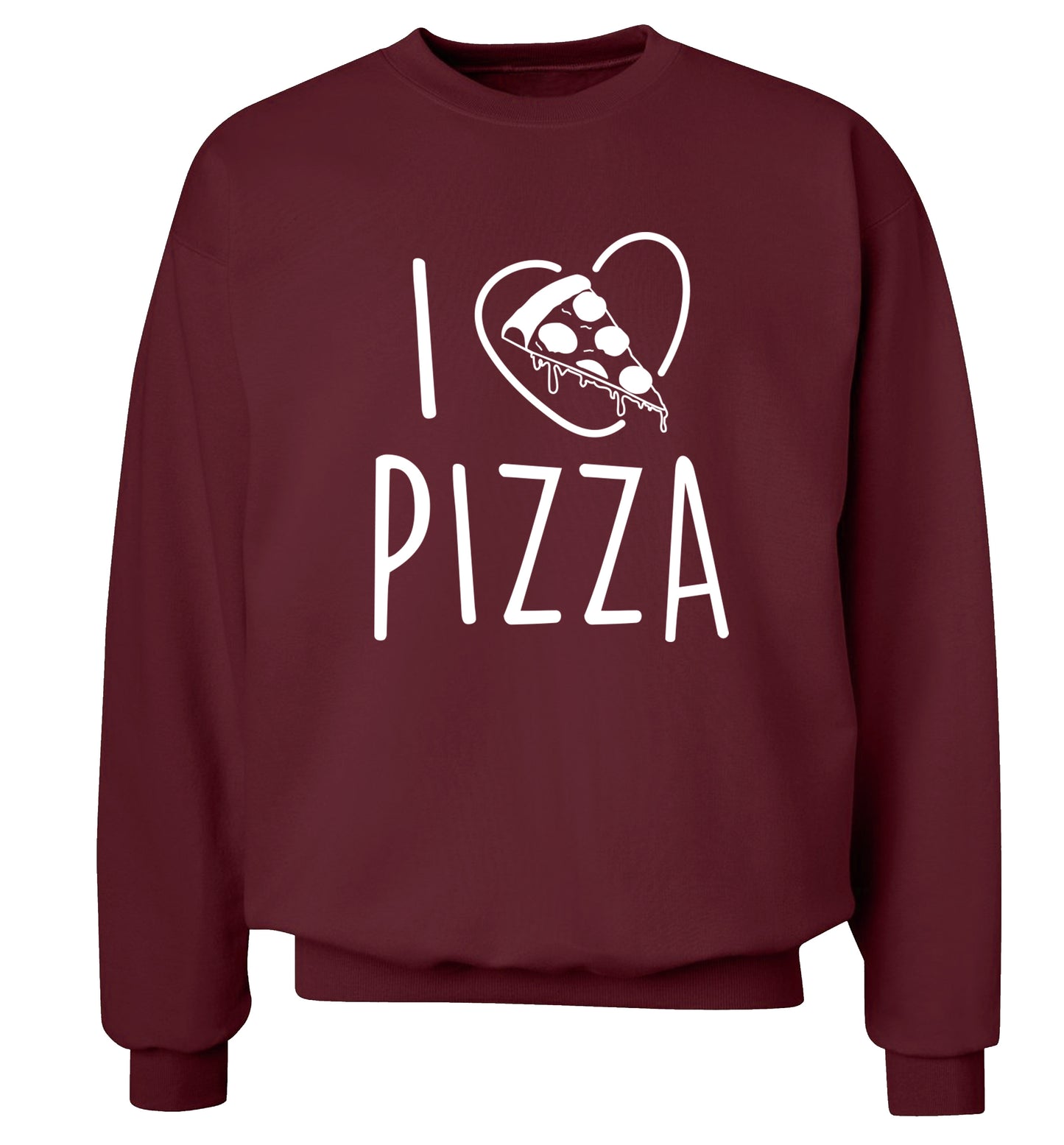 I Love Pizza Adult's unisex maroon Sweater 2XL