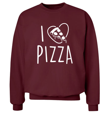 I Love Pizza Adult's unisex maroon Sweater 2XL