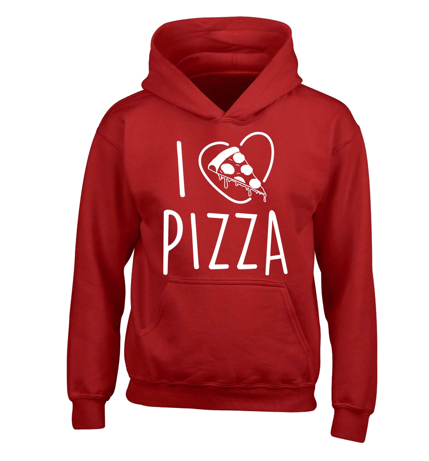 I Love Pizza children's red hoodie 12-13 Years