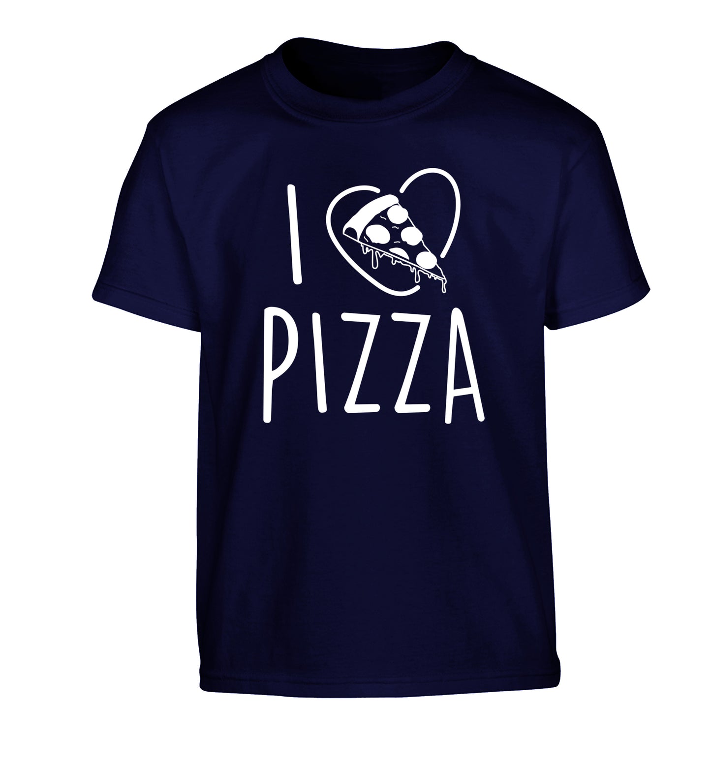 I Love Pizza Children's navy Tshirt 12-13 Years