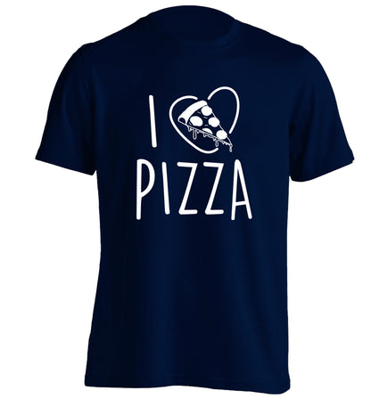 I Love Pizza adults unisex navy Tshirt 2XL