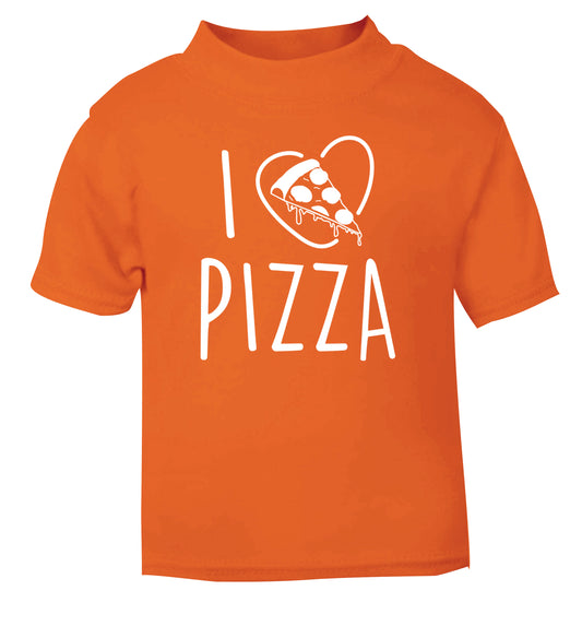 I Love Pizza orange Baby Toddler Tshirt 2 Years