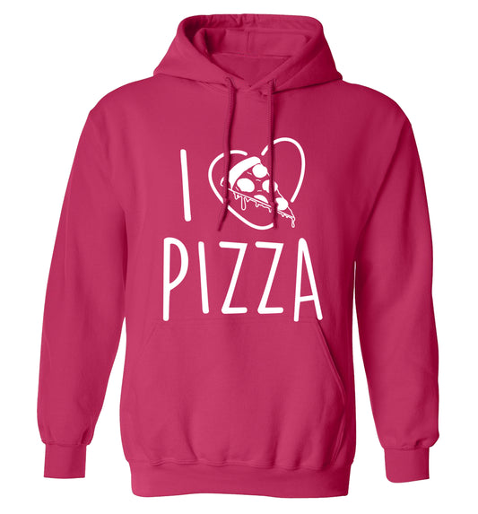 I Love Pizza adults unisex pink hoodie 2XL