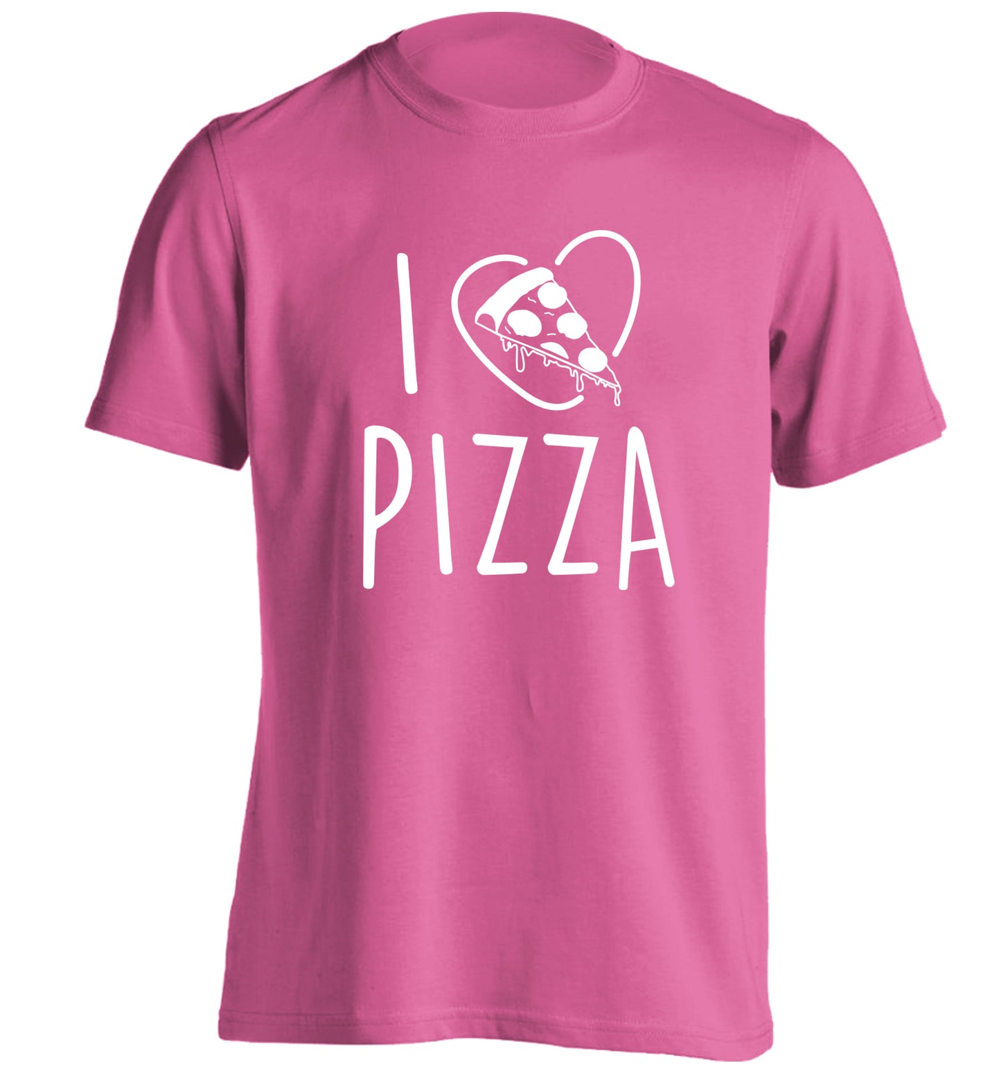 I Love Pizza adults unisex pink Tshirt 2XL