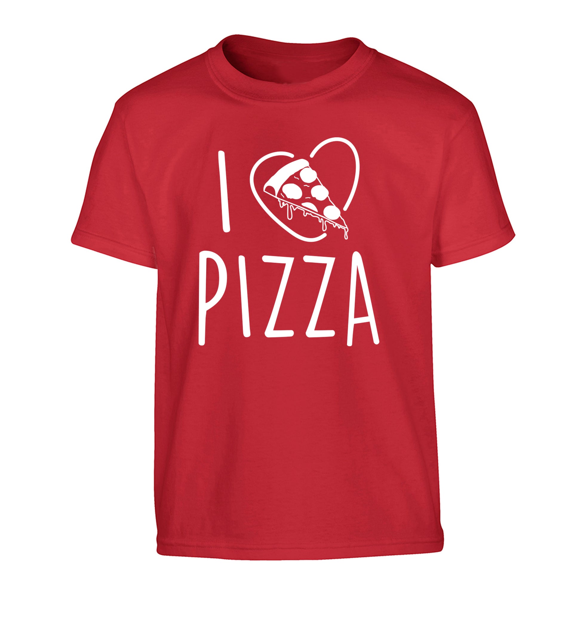 I Love Pizza Children's red Tshirt 12-13 Years