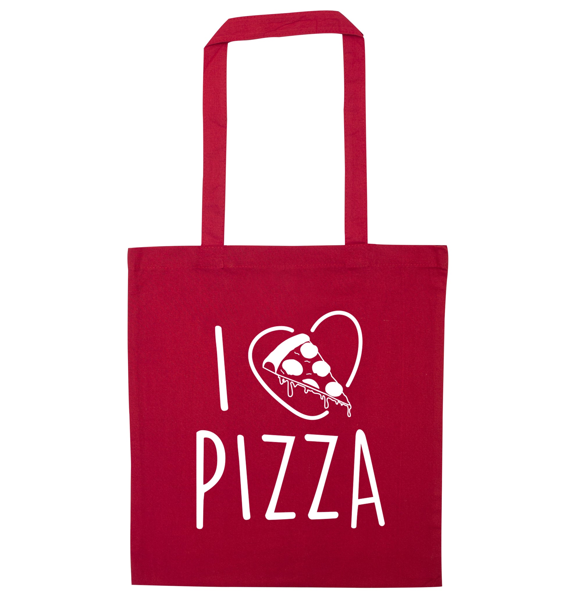 I Love Pizza red tote bag