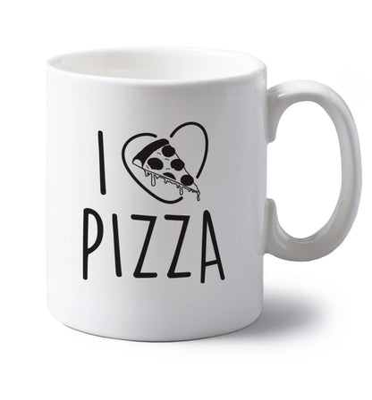 I Love Pizza left handed white ceramic mug 