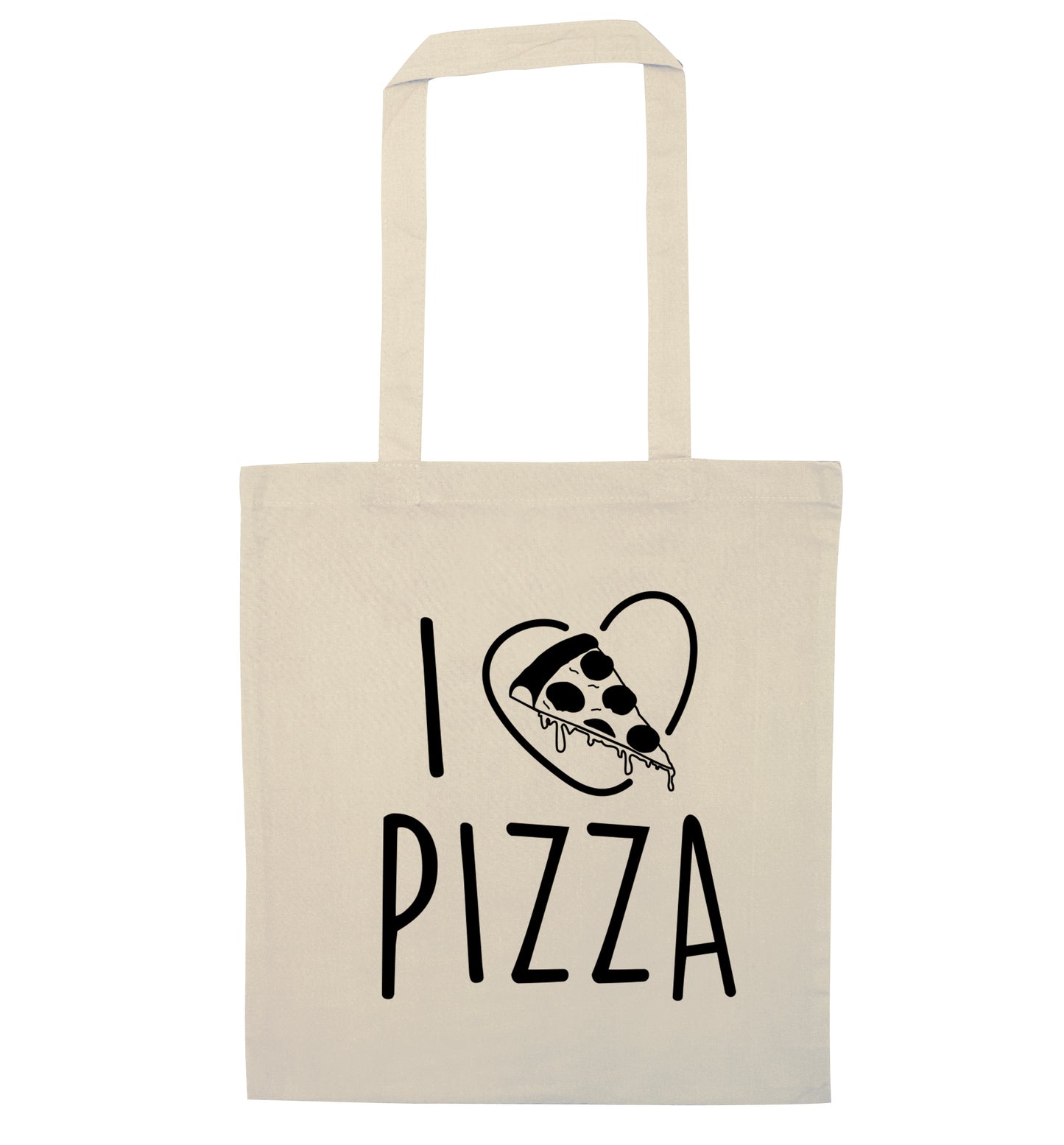 I Love Pizza natural tote bag