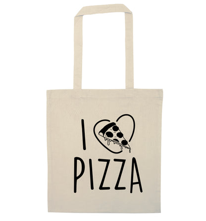 I Love Pizza natural tote bag
