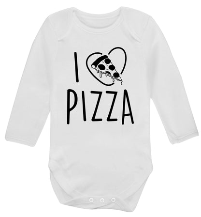 I Love Pizza Baby Vest long sleeved white 6-12 months