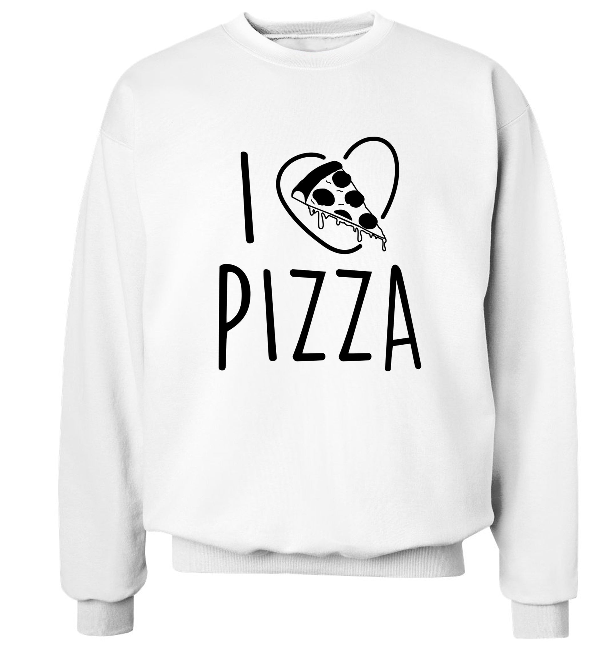 I Love Pizza Adult's unisex white Sweater 2XL