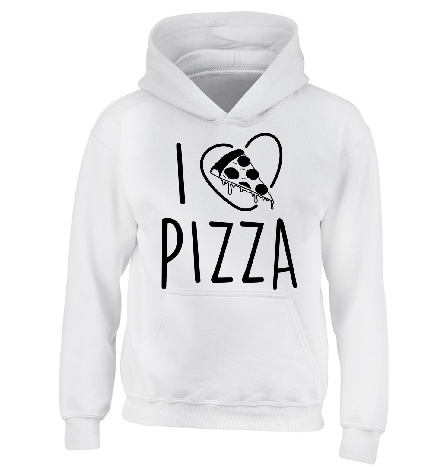 I Love Pizza children's white hoodie 12-13 Years
