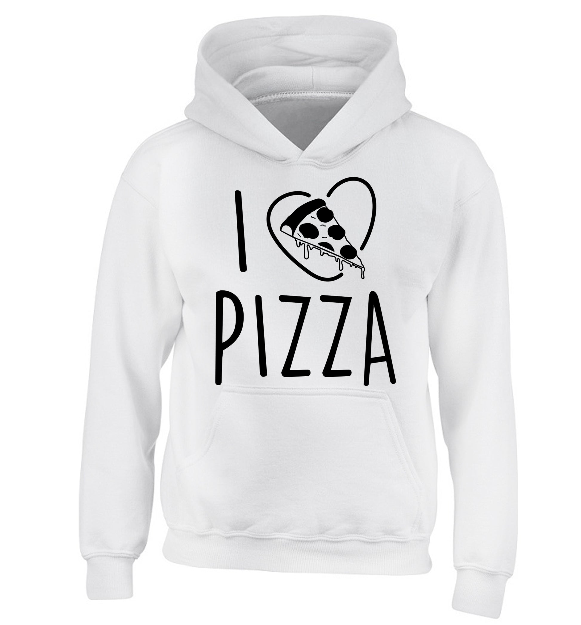 I Love Pizza children's white hoodie 12-13 Years