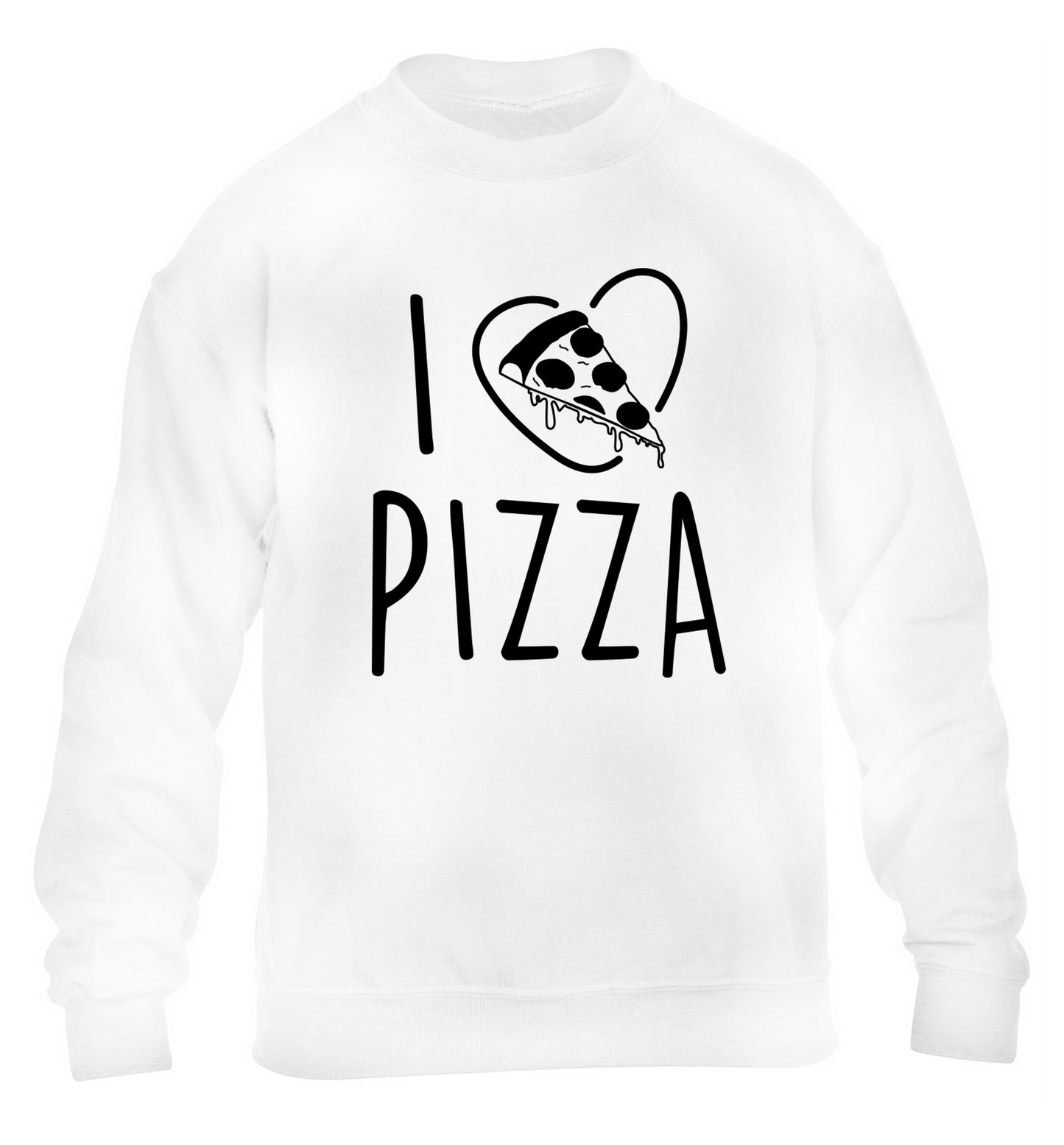 I Love Pizza children's white sweater 12-13 Years