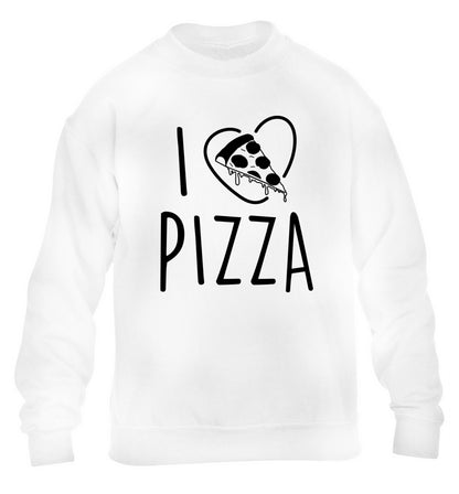 I Love Pizza children's white sweater 12-13 Years