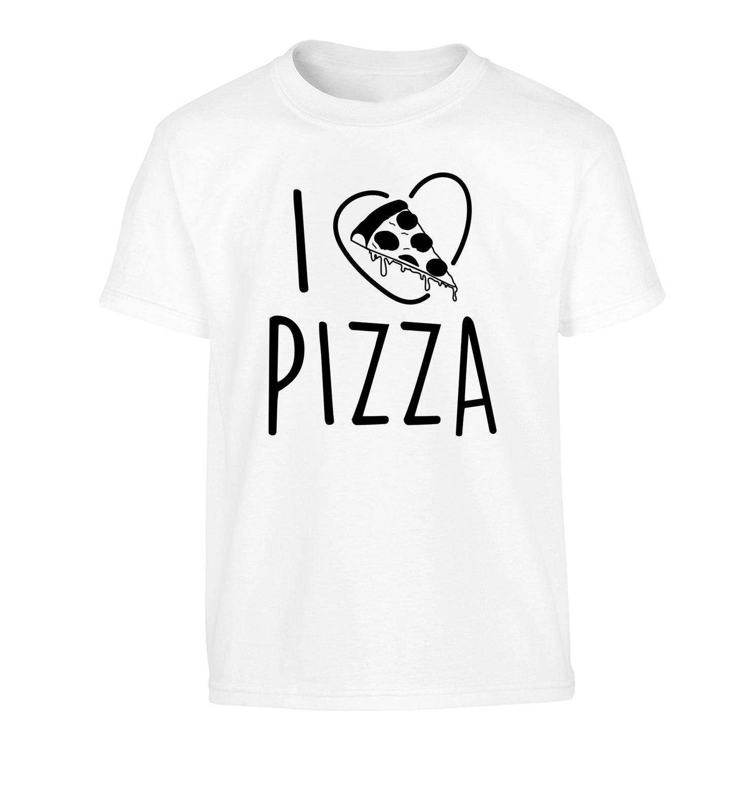 I Love Pizza Children's white Tshirt 12-13 Years