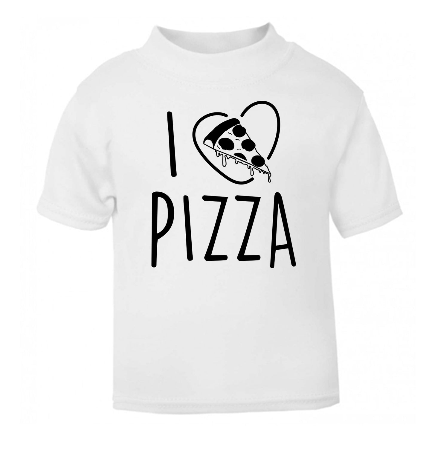 I Love Pizza white Baby Toddler Tshirt 2 Years