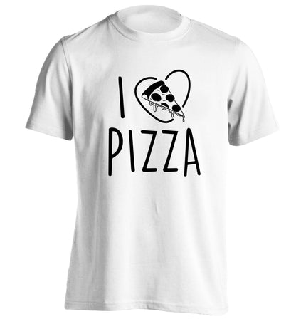 I Love Pizza adults unisex white Tshirt 2XL