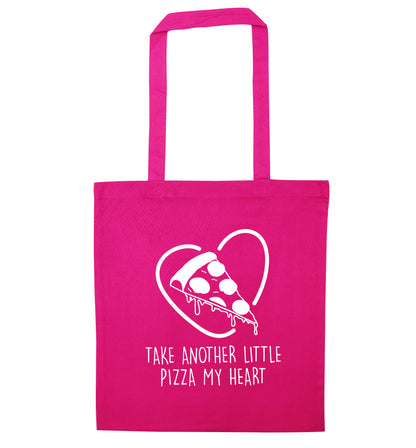 Take another little pizza my heart pink tote bag