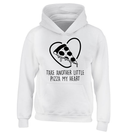 Take another little pizza my heart children's white hoodie 12-13 Years
