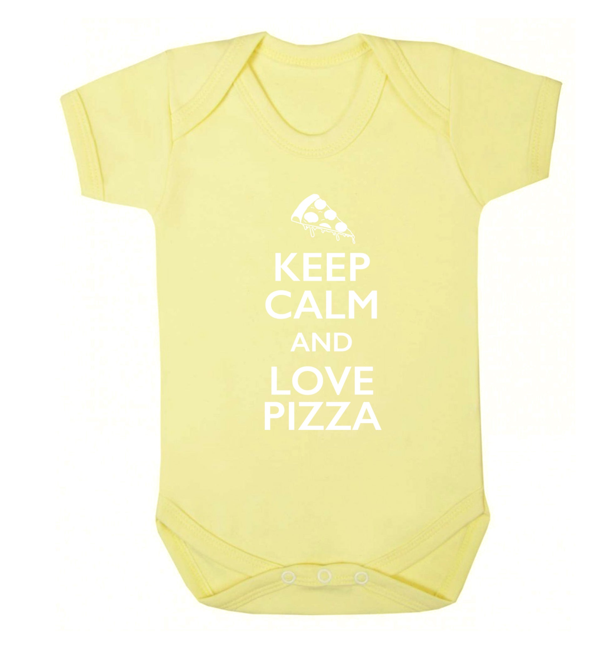 Keep calm and love pizza Baby Vest pale yellow 18-24 months