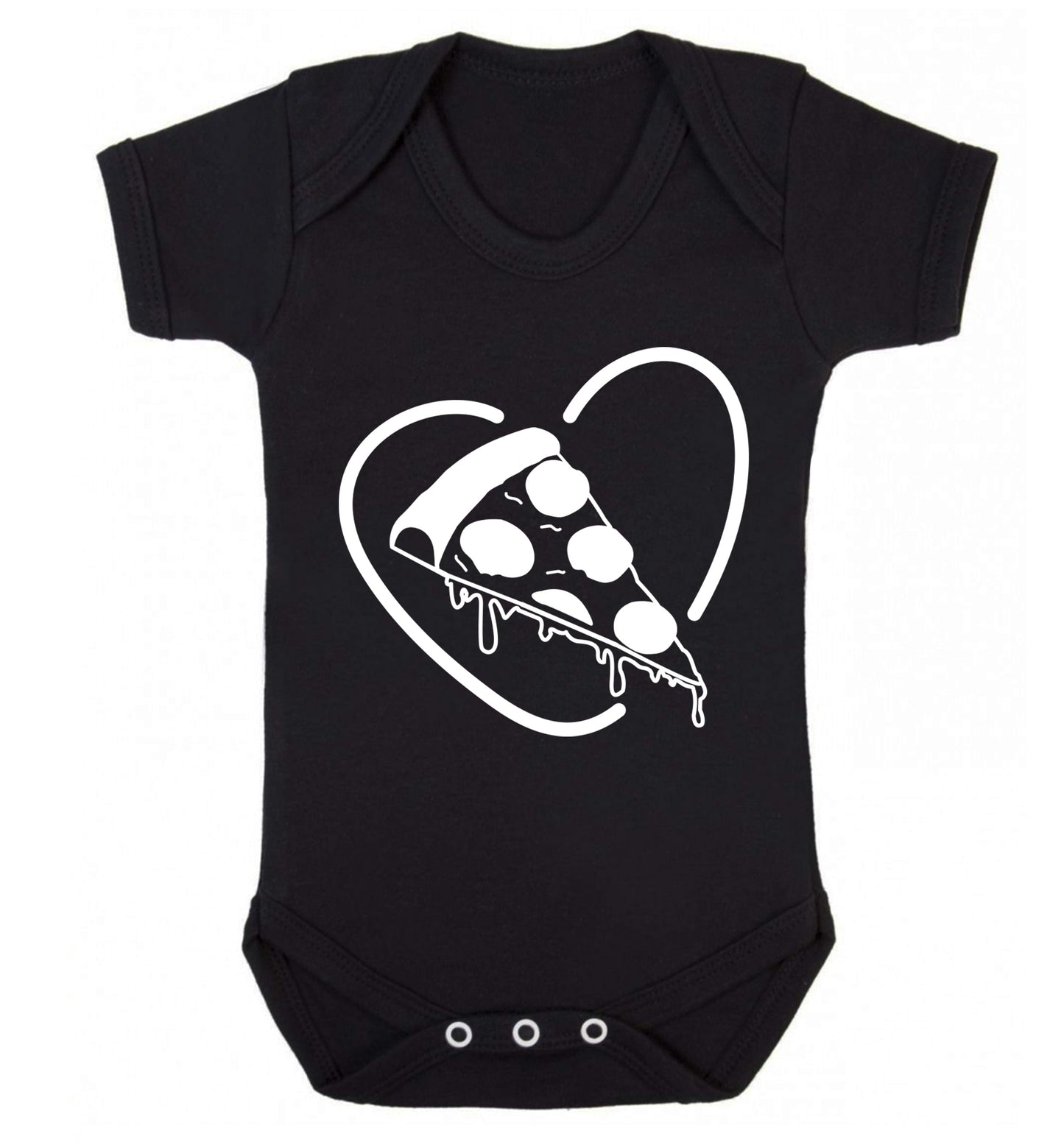 Pizza heart Baby Vest black 18-24 months