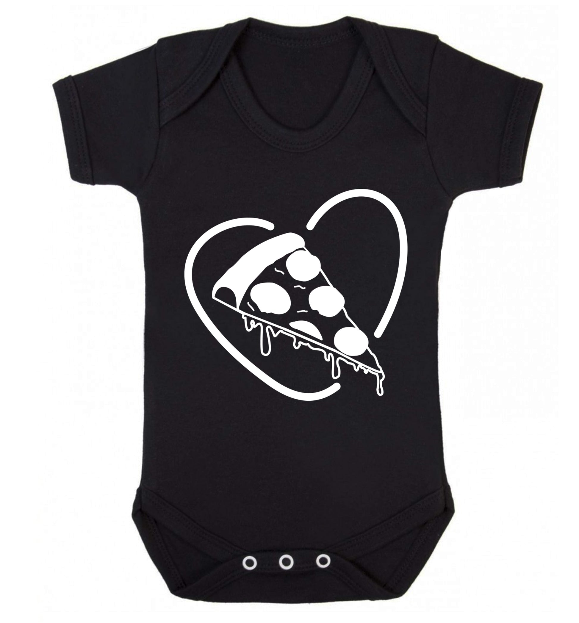 Pizza heart Baby Vest black 18-24 months