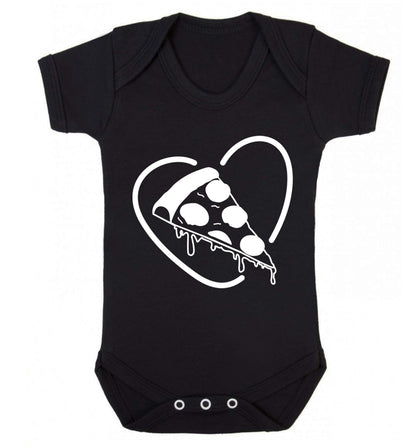 Pizza heart Baby Vest black 18-24 months