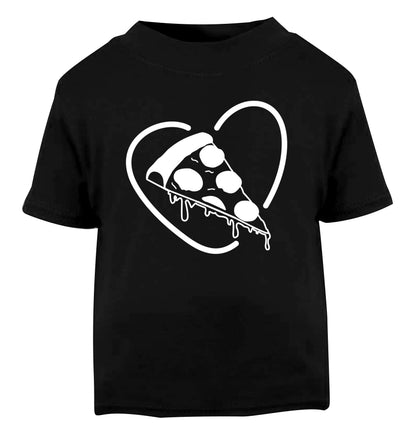 Pizza heart Black Baby Toddler Tshirt 2 years