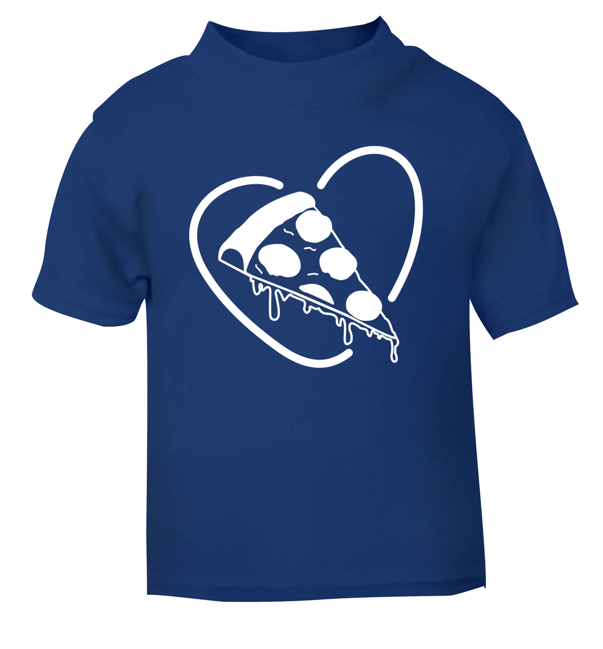 Pizza heart blue Baby Toddler Tshirt 2 Years