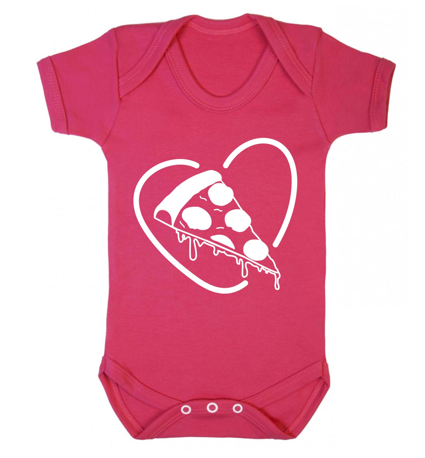 Pizza heart Baby Vest dark pink 18-24 months