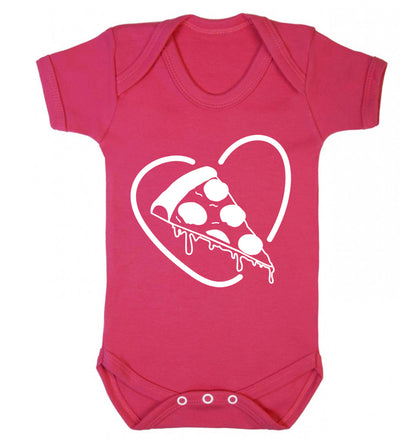 Pizza heart Baby Vest dark pink 18-24 months