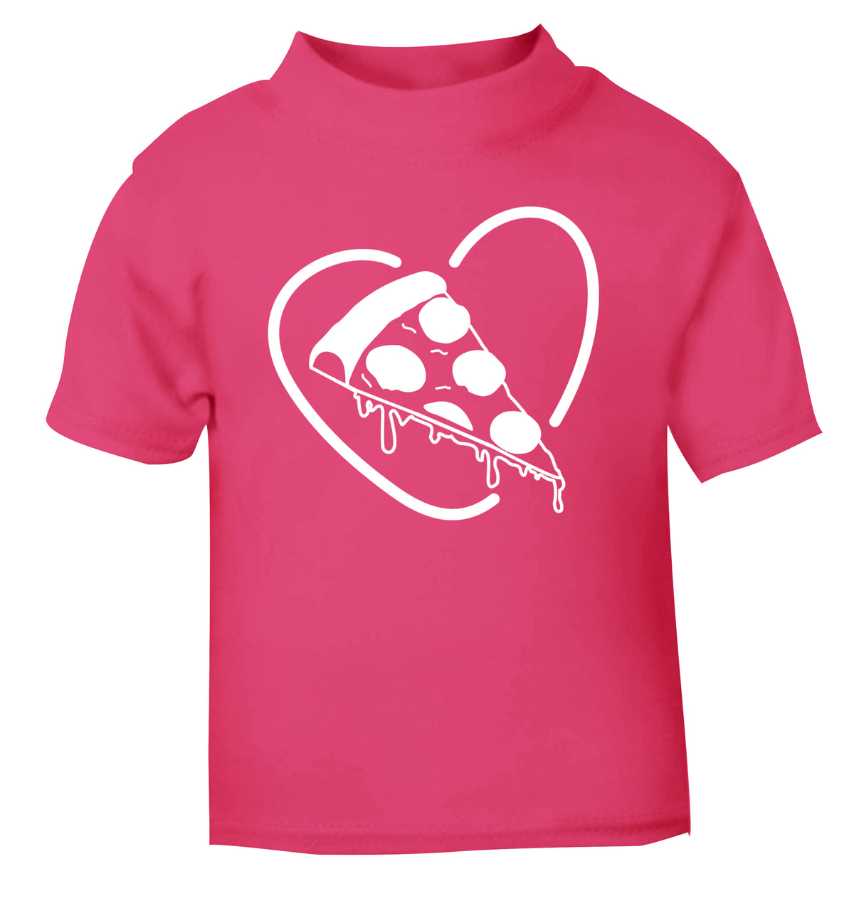 Pizza heart pink Baby Toddler Tshirt 2 Years