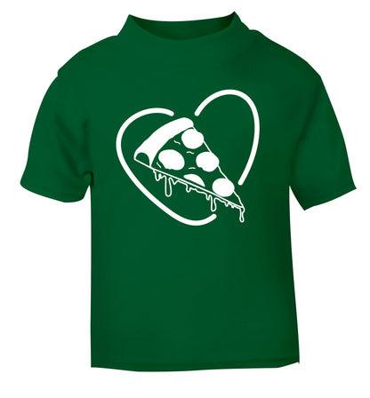 Pizza heart green Baby Toddler Tshirt 2 Years