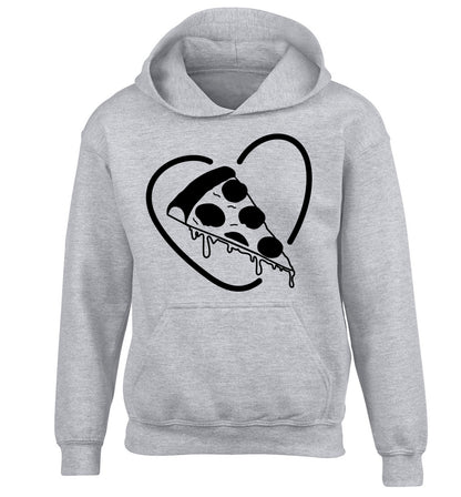 Pizza heart children's grey hoodie 12-13 Years
