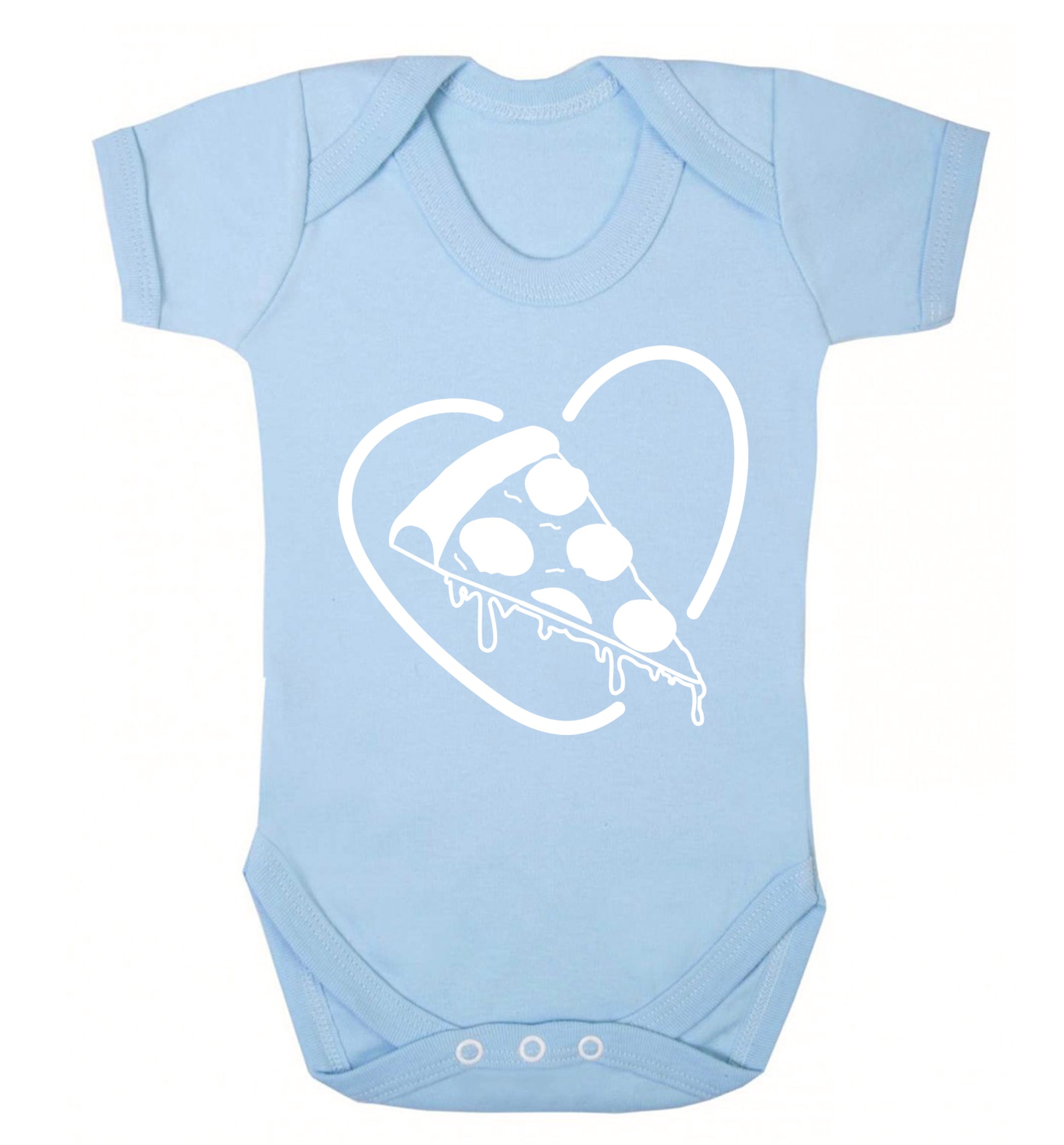 Pizza heart Baby Vest pale blue 18-24 months