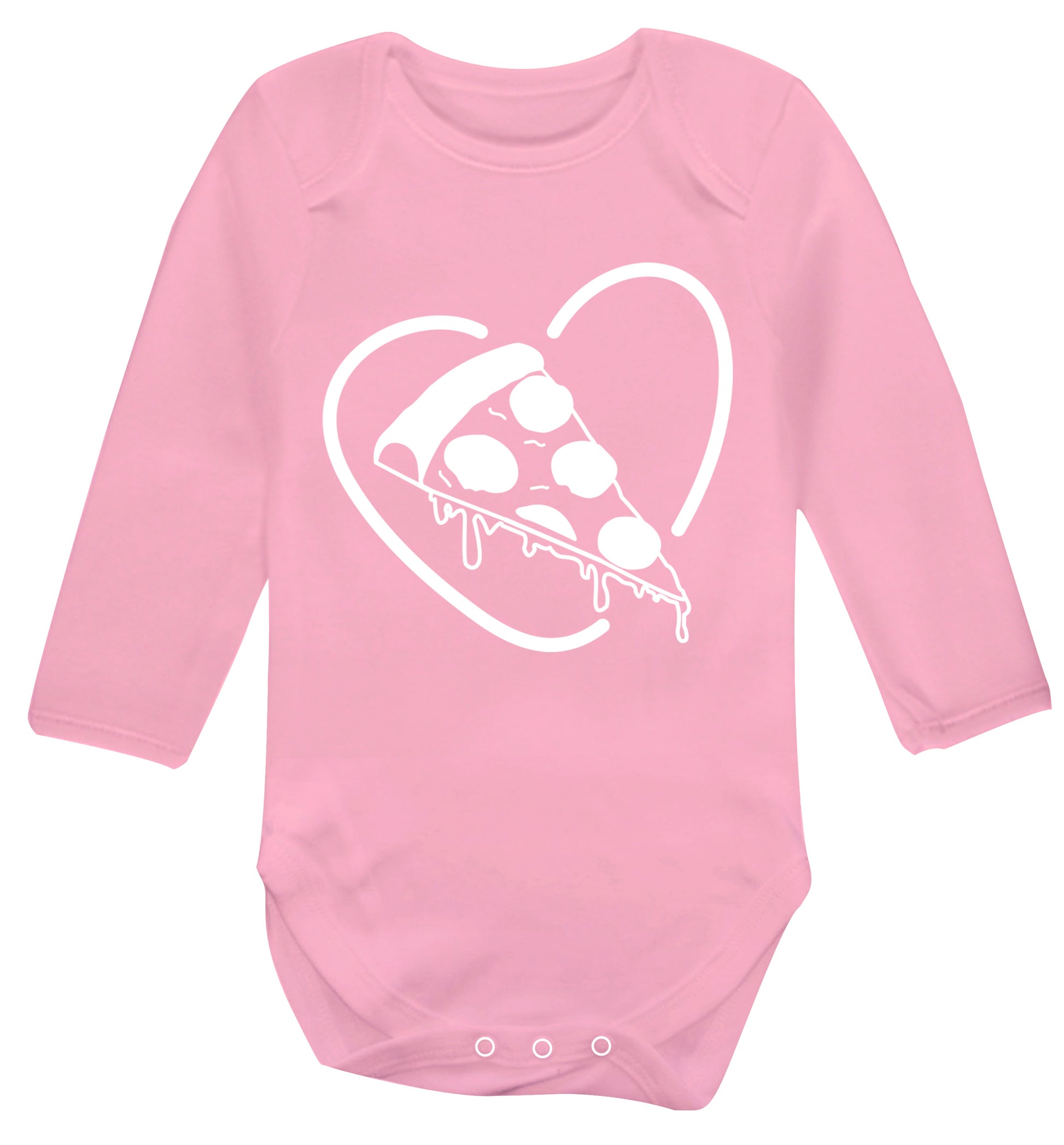 Pizza heart Baby Vest long sleeved pale pink 6-12 months