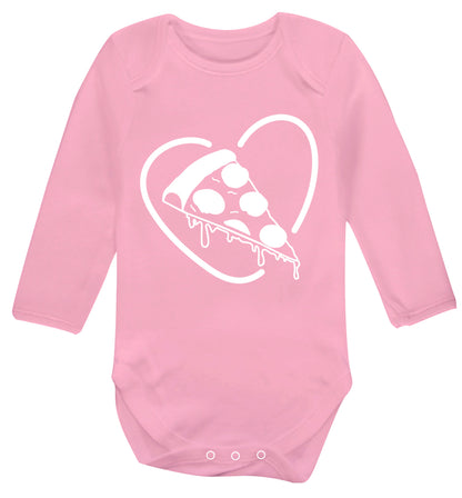 Pizza heart Baby Vest long sleeved pale pink 6-12 months