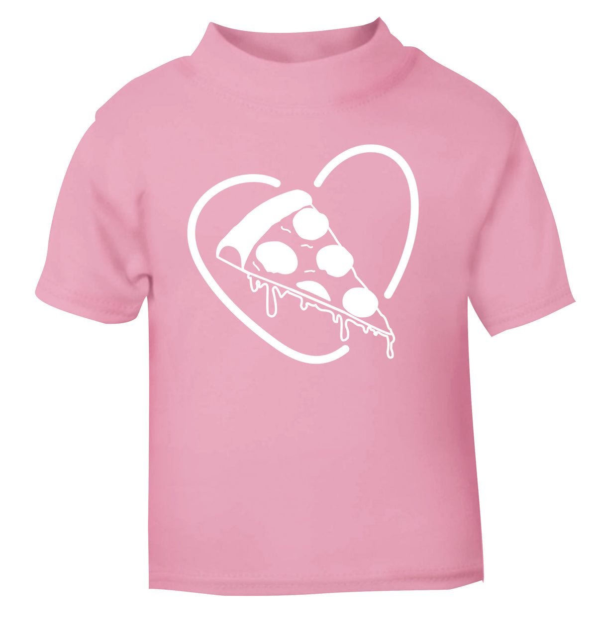 Pizza heart light pink Baby Toddler Tshirt 2 Years