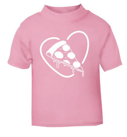 Pizza heart light pink Baby Toddler Tshirt 2 Years