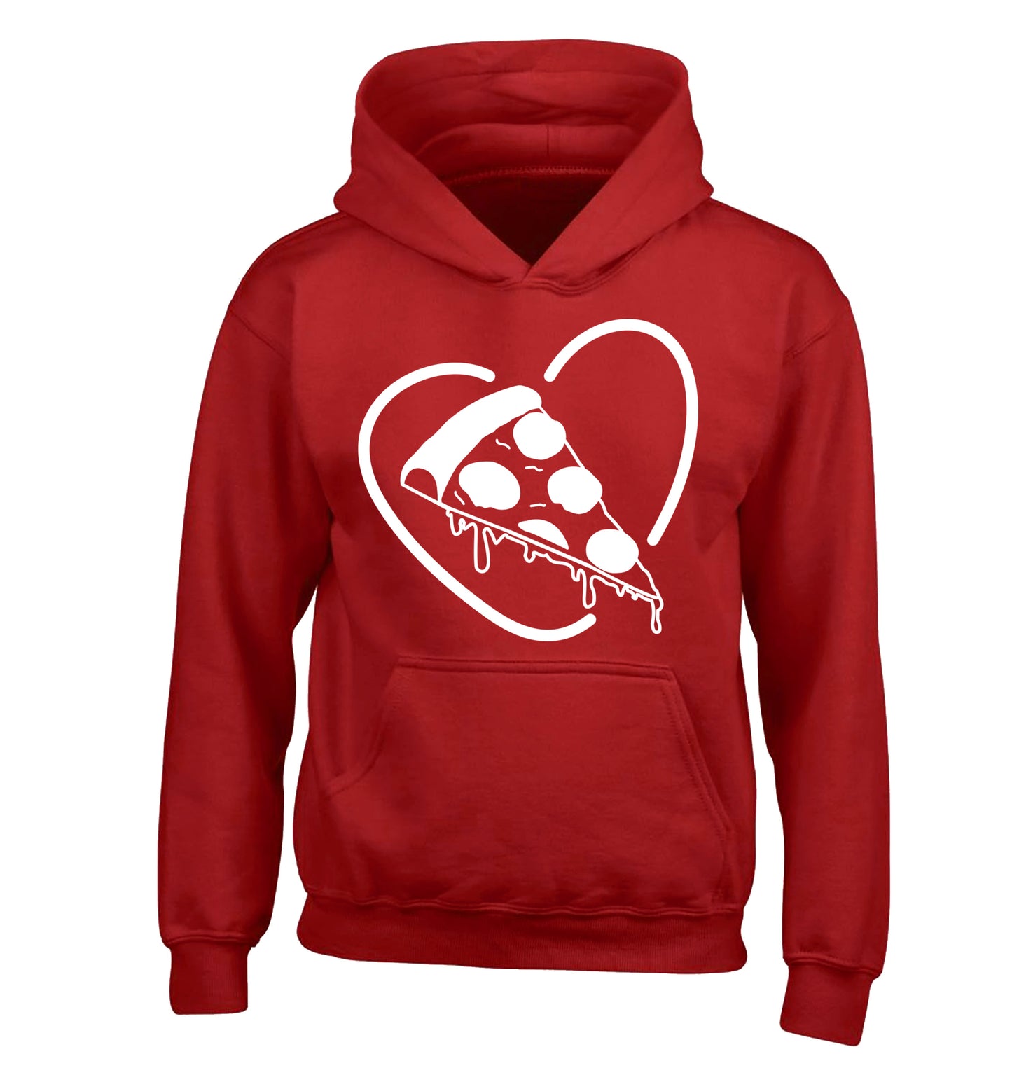 Pizza heart children's red hoodie 12-13 Years