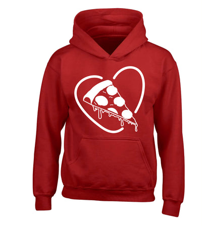 Pizza heart children's red hoodie 12-13 Years