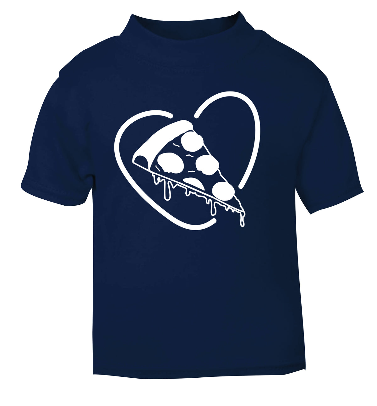 Pizza heart navy Baby Toddler Tshirt 2 Years