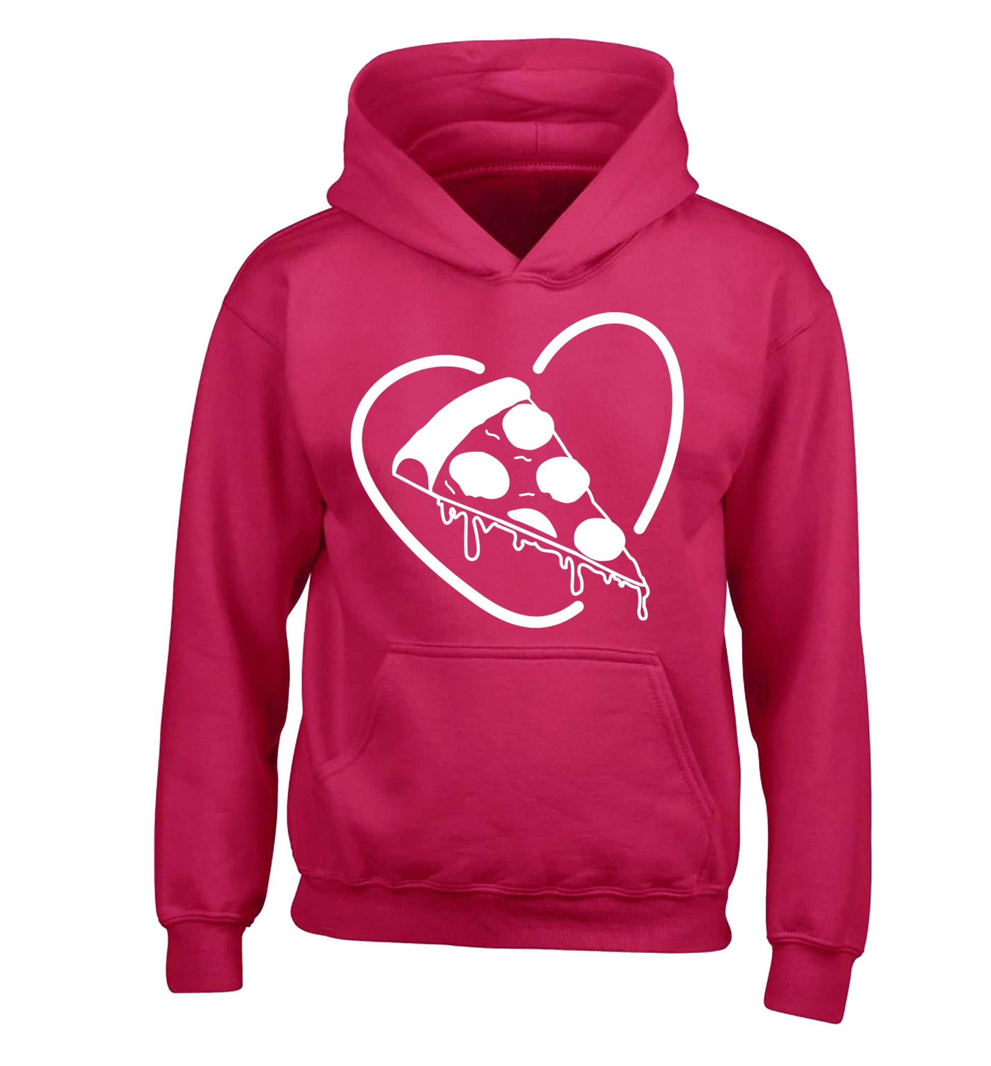 Pizza heart children's pink hoodie 12-13 Years