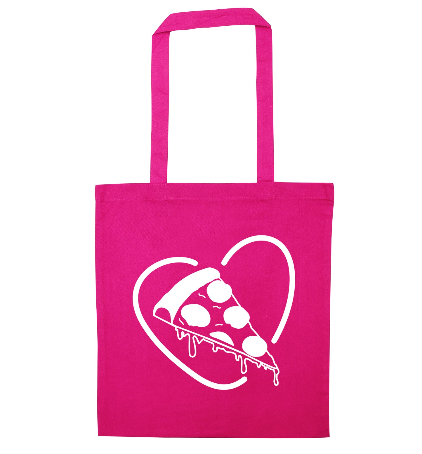 Pizza heart pink tote bag