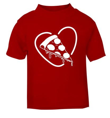 Pizza heart red Baby Toddler Tshirt 2 Years